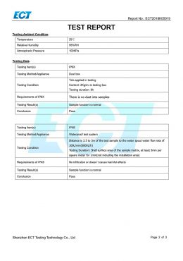 វិញ្ញាបនប័ត្រតេស្ត EK IP66